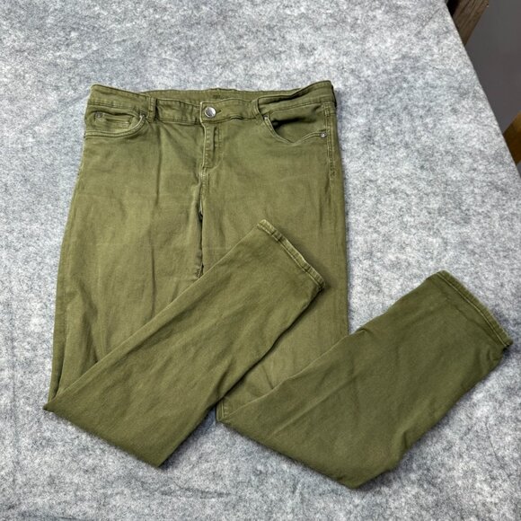 Kut from the Kloth Jeans Womens Size 16 Green Straight Denim Cotton Stretch - Picture 1 of 11